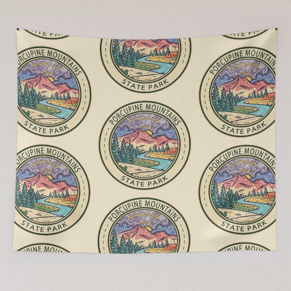 Item preview, Porcupine Mountains State Park Michigan Badge designed and sold by KrisSidDesigns.