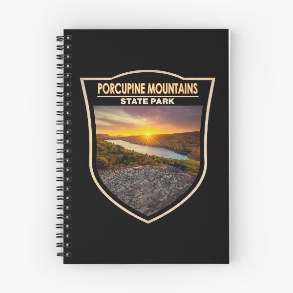 Artikelvorschau, Porcupine Mountains State Park Michigan Aquarell Abzeichen entworfen und verkauft von KrisSidDesigns.