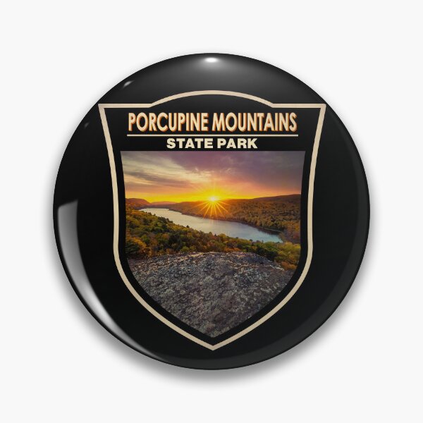 Item preview, Porcupine Mountains State Park Michigan Watercolor Badge designed and sold by KrisSidDesigns.