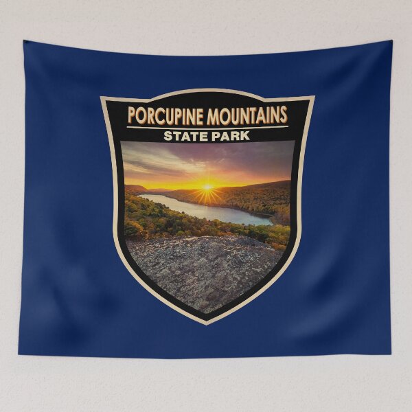 Item preview, Porcupine Mountains State Park Michigan Watercolor Badge designed and sold by KrisSidDesigns.