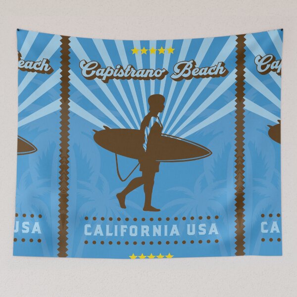 Item preview, Capistrano Beach Retro Surfer designed and sold by LanikaiBeach.
