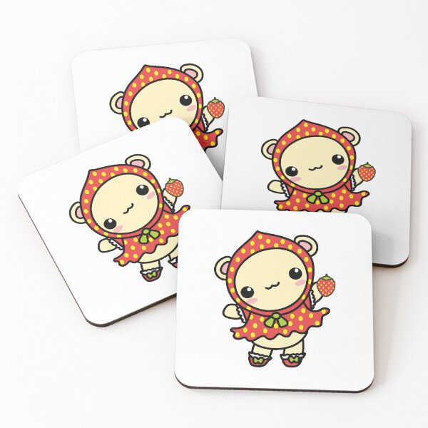 Item preview, Precious Kawaii Teddy Bear In Cute Strawberry Outfit Holding Strawberry designed and sold by CreativeCranium.