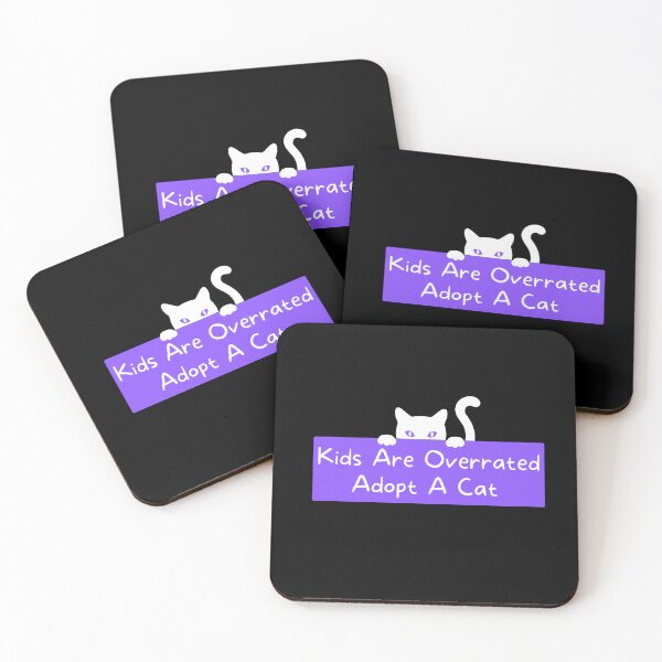 Item preview, Kids Are Overrated Adopt A Cat - Peeking Cat Purple designed and sold by TheOtherDesign.