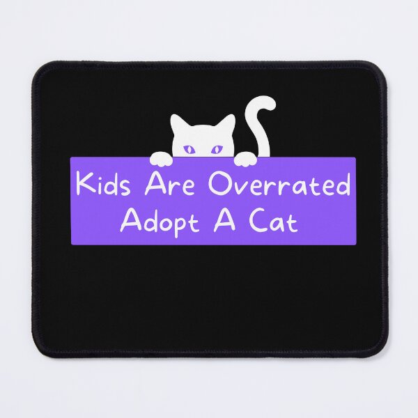 Item preview, Kids Are Overrated Adopt A Cat - Peeking Cat Purple designed and sold by TheOtherDesign.