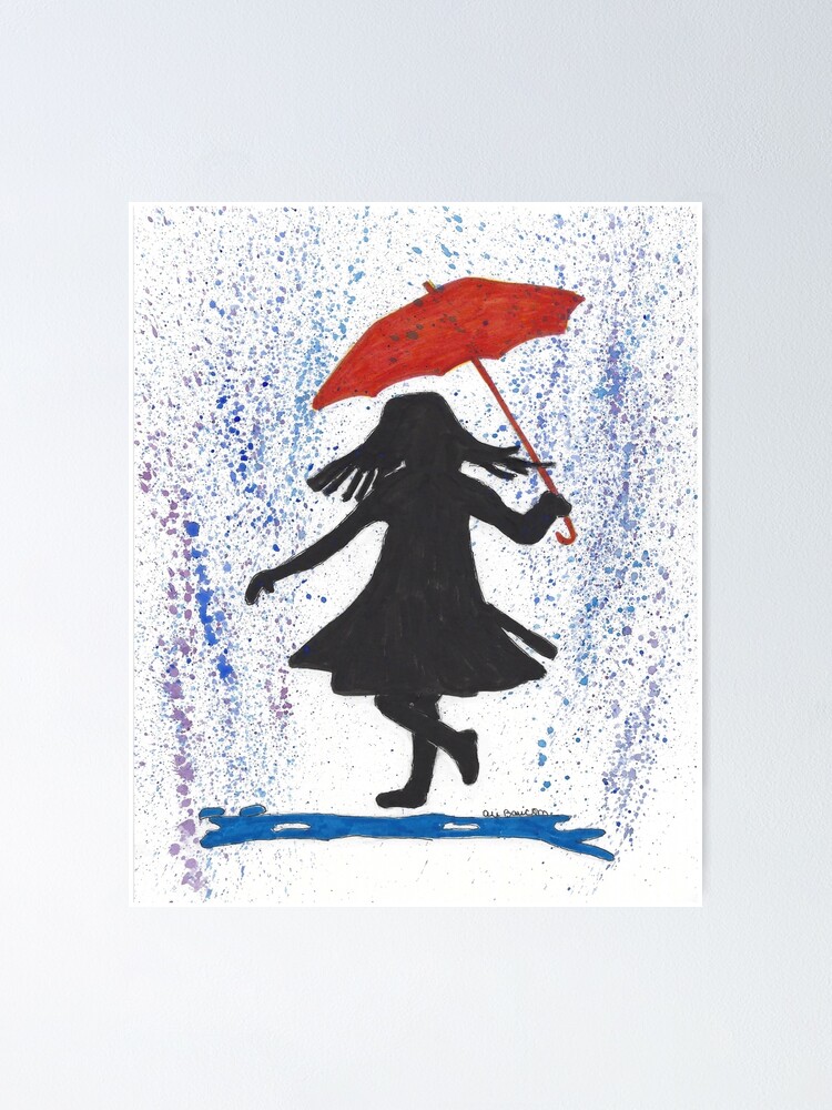 Young Slender Girl Umbrella Her Hands Stock Vector (Royalty Free)  2189387923 | Shutterstock