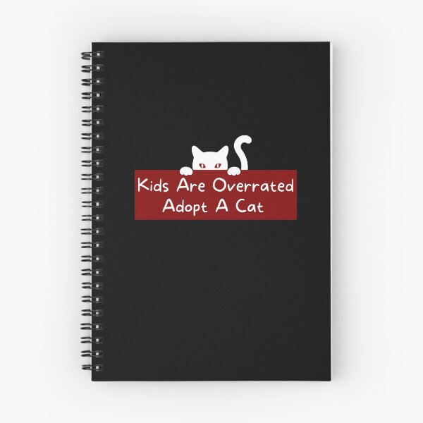 Item preview, Kids Are Overrated Adopt A Cat - Peeking Cat Red designed and sold by TheOtherDesign.