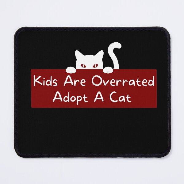 Item preview, Kids Are Overrated Adopt A Cat - Peeking Cat Red designed and sold by TheOtherDesign.