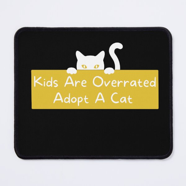 Item preview, Kids Are Overrated Adopt A Cat - Peeking Cat Yellow designed and sold by TheOtherDesign.