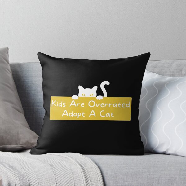 Item preview, Kids Are Overrated Adopt A Cat - Peeking Cat Yellow designed and sold by TheOtherDesign.