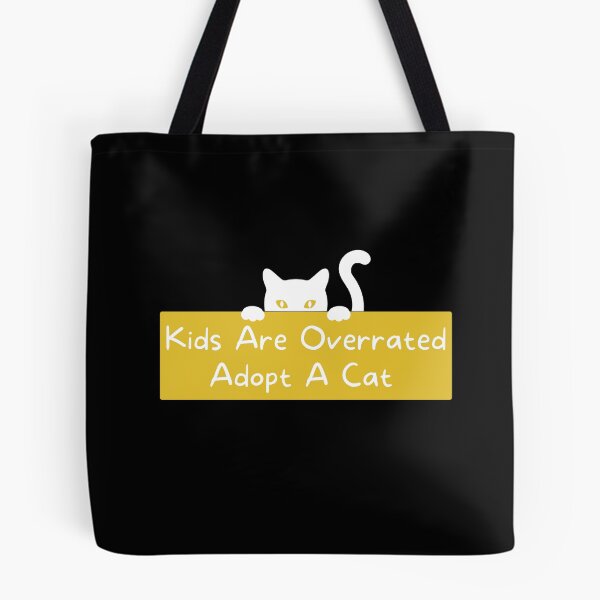 Item preview, Kids Are Overrated Adopt A Cat - Peeking Cat Yellow designed and sold by TheOtherDesign.
