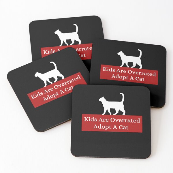 Item preview, Kids Are Overrated Adopt A Cat - Walking Cat Red designed and sold by TheOtherDesign.