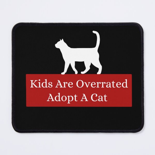 Item preview, Kids Are Overrated Adopt A Cat - Walking Cat Red designed and sold by TheOtherDesign.