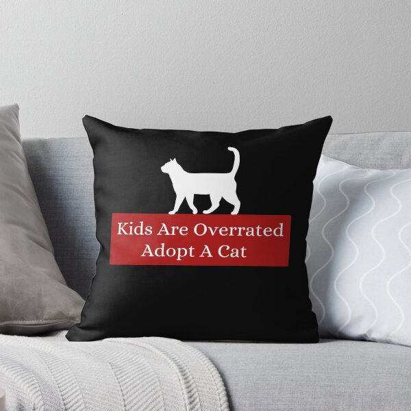 Item preview, Kids Are Overrated Adopt A Cat - Walking Cat Red designed and sold by TheOtherDesign.