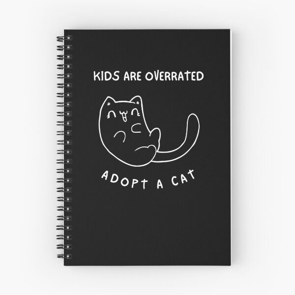 Item preview, Kids Are Overrated Adopt A Cat - Cute Outlined Cat designed and sold by TheOtherDesign.
