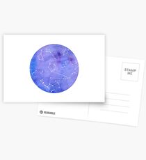 Sternenhimmel Sternbilder Aquarell Grafik v.2 Postkarten