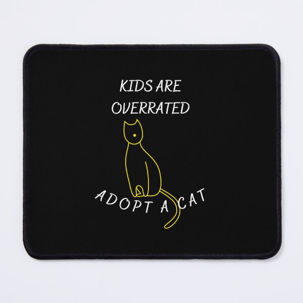 Item preview, Kids Are Overrated Adopt A Cat - Cute Yellow Outlined Cat designed and sold by TheOtherDesign.