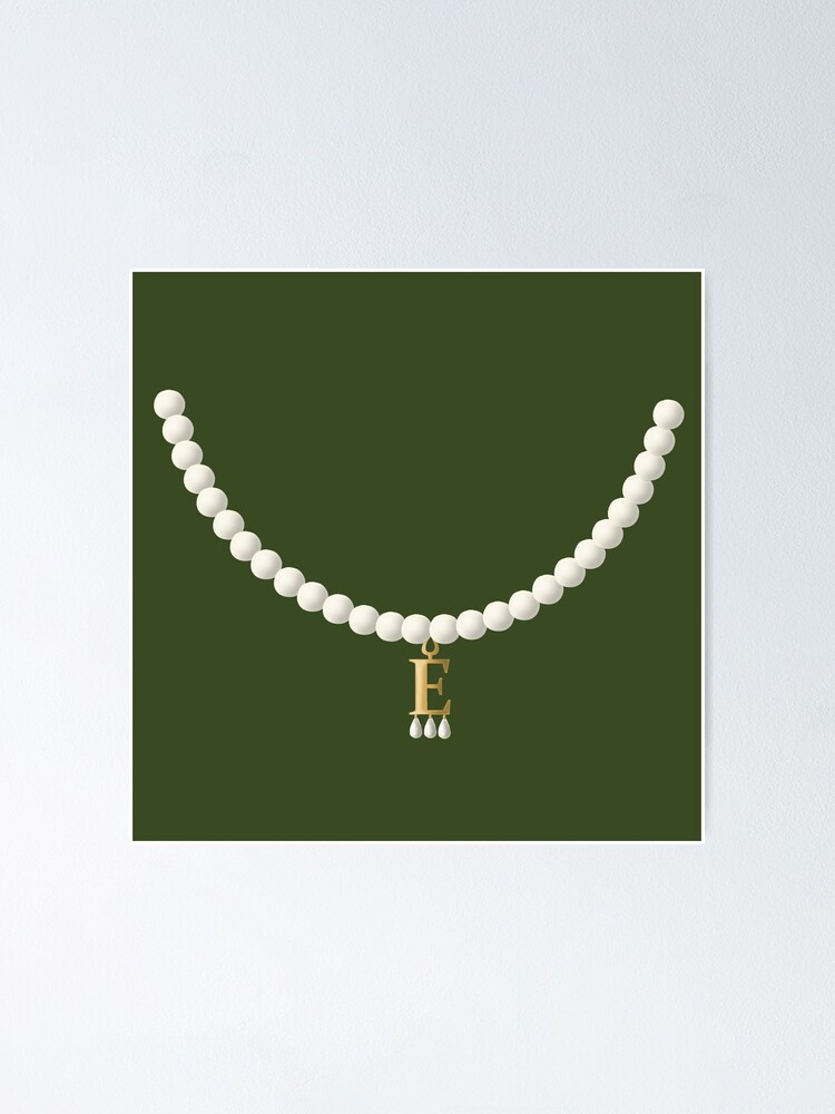 Letter E pearl necklace