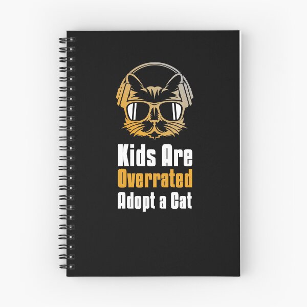 Item preview, Kids Are Overrated Adopt A Cat - Cool Headphone Wearing Cat designed and sold by TheOtherDesign.
