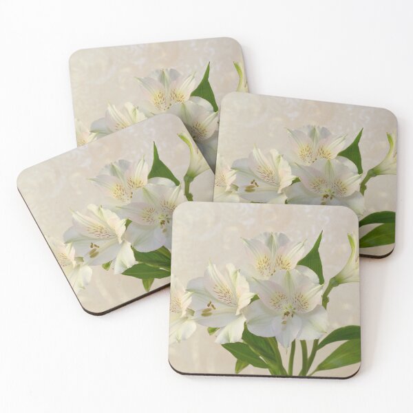 Item preview, White Alstromeria Lily Flowers  designed and sold by Sandra Foster.