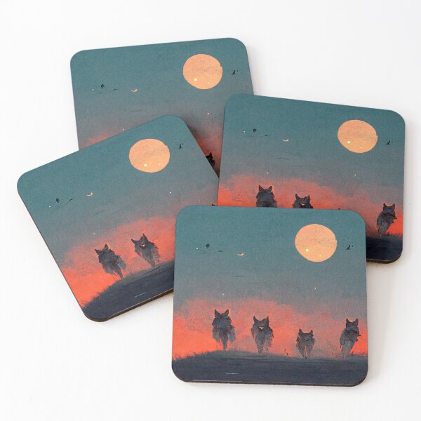 Item preview, Wolf Pack with Moon - Artwork designed and sold by The  Artwork.