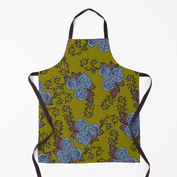 Item preview, Vintage Blue Rose Floral Pattern On Olive designed and sold by GraphicsClub.