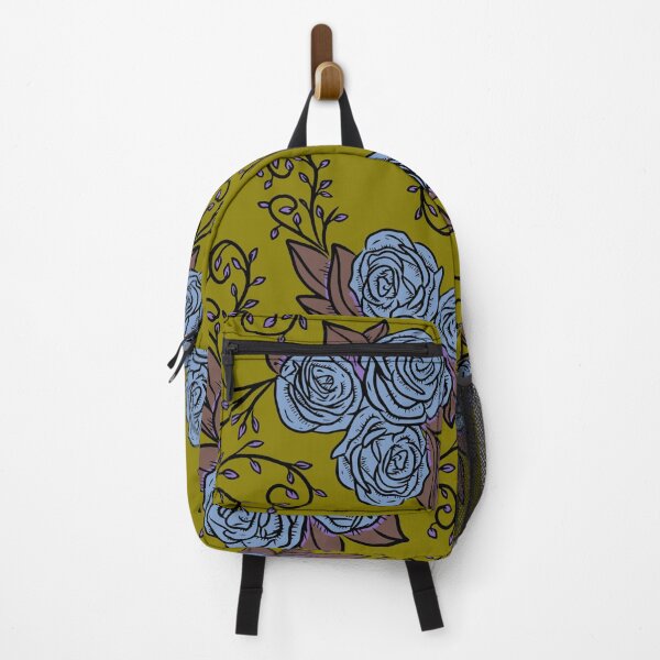 Item preview, Vintage Blue Rose Floral Pattern On Olive designed and sold by GraphicsClub.