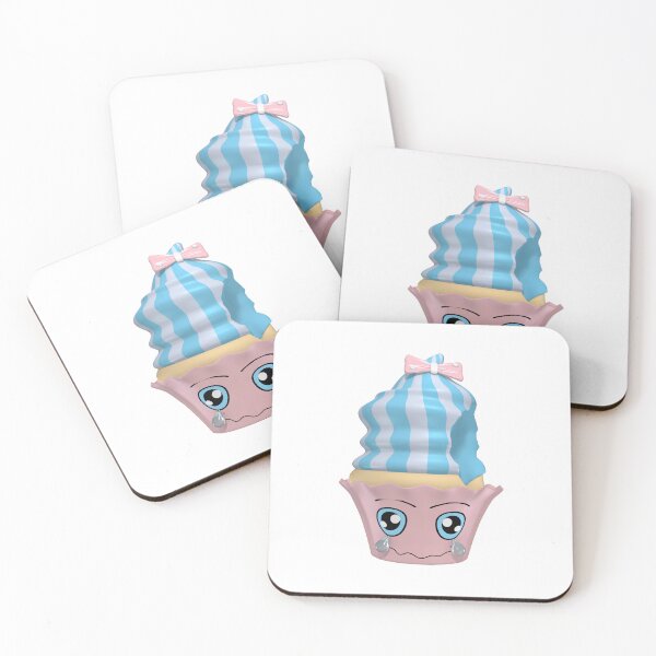 Item preview, Sad Kawaii Cupcake With Tears After Being Bitten Pink Blue designed and sold by CreativeCranium.
