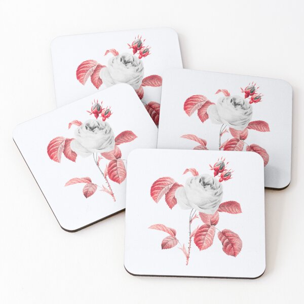 Item preview, Cabbage Rose Flower, Alternative Illustration - Grey and Red Rose designed and sold by DaphneKstudio .