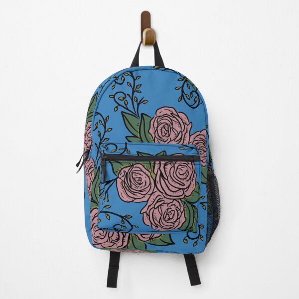 Item preview, Vintage Pink Rose Floral Pattern On Blue designed and sold by GraphicsClub.