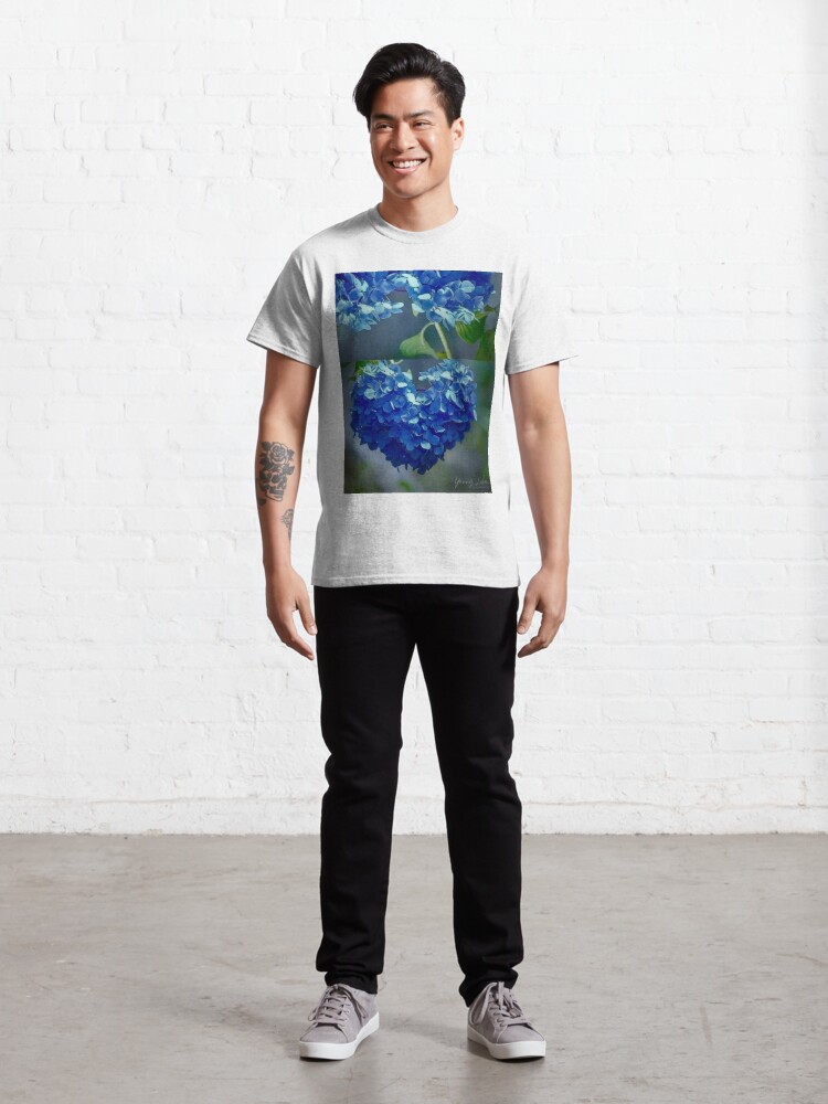 Alternate view of Blue Hydrangea Heartshaped By Yannis Lobaina Classic T-Shirt