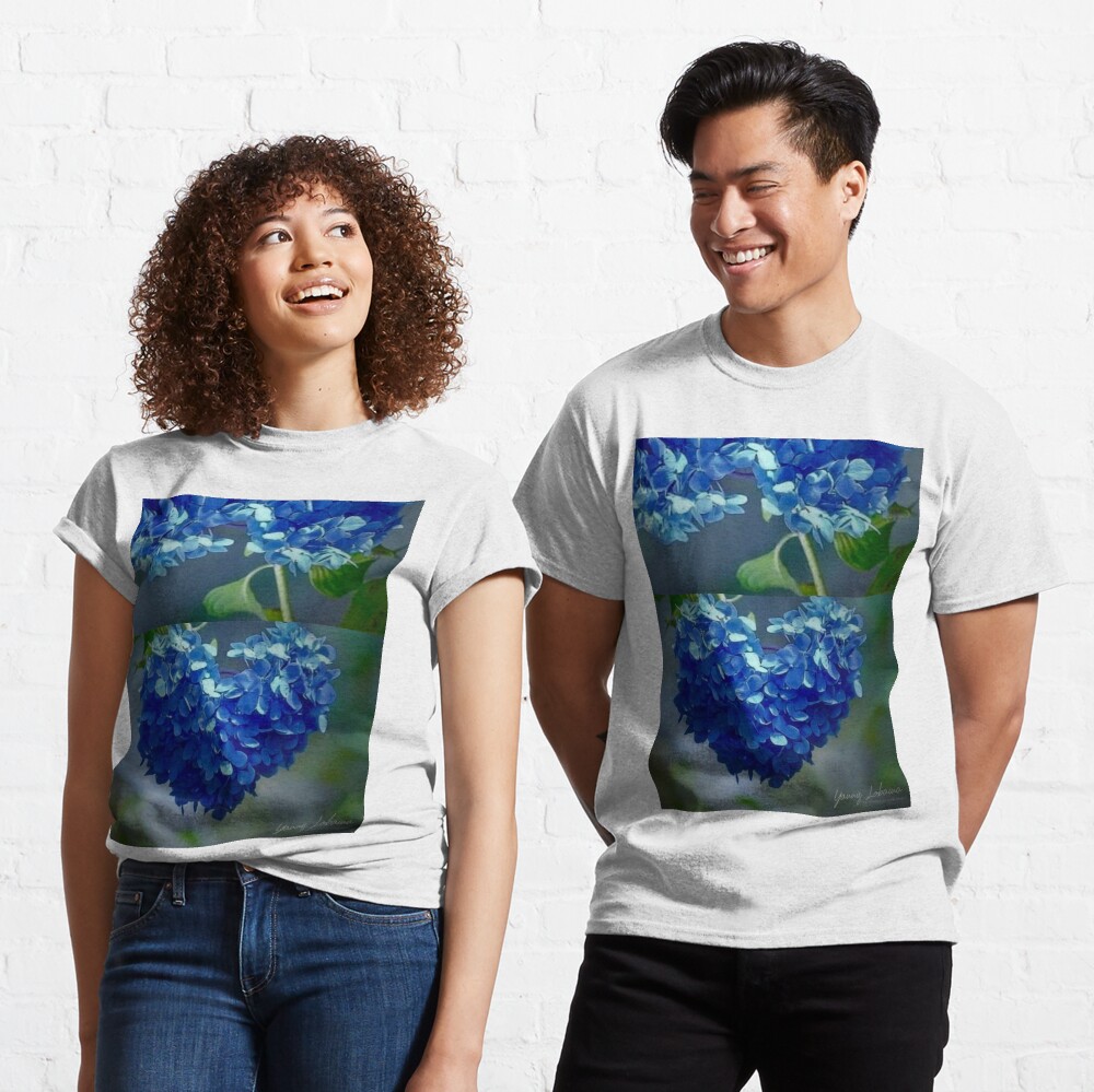 Blue Hydrangea Heartshaped By Yannis Lobaina Classic T-Shirt