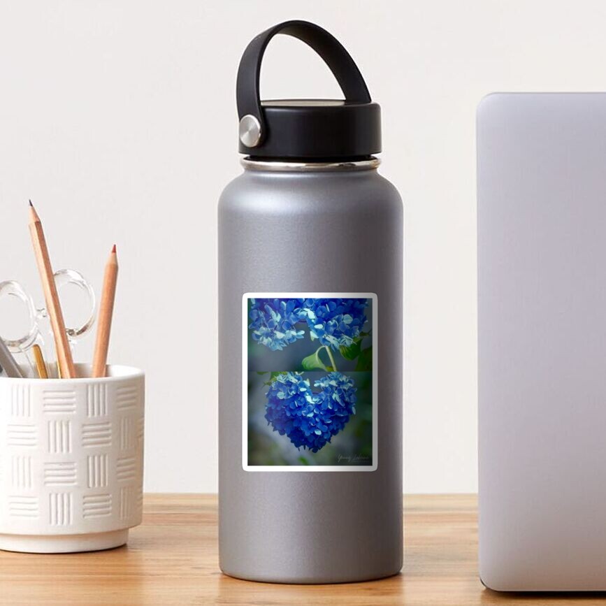 Blue Hydrangea Heartshaped By Yannis Lobaina Sticker