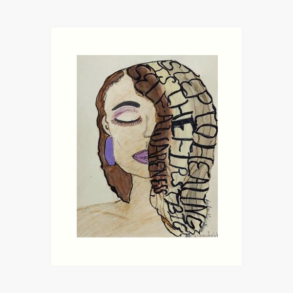 Awareness- Wellness Art Drawing Art Print