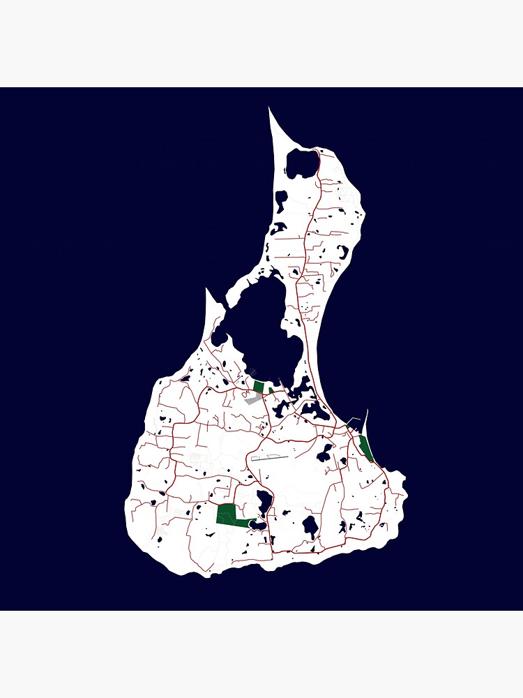 "Custom Map Print of Block Island" Sticker for Sale by aocimages