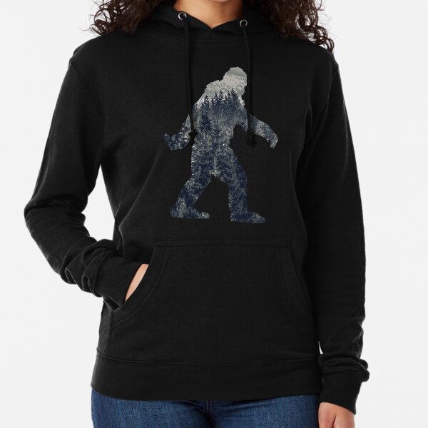 A Sasquatch Silhouette in The North Lightweight Hoodie