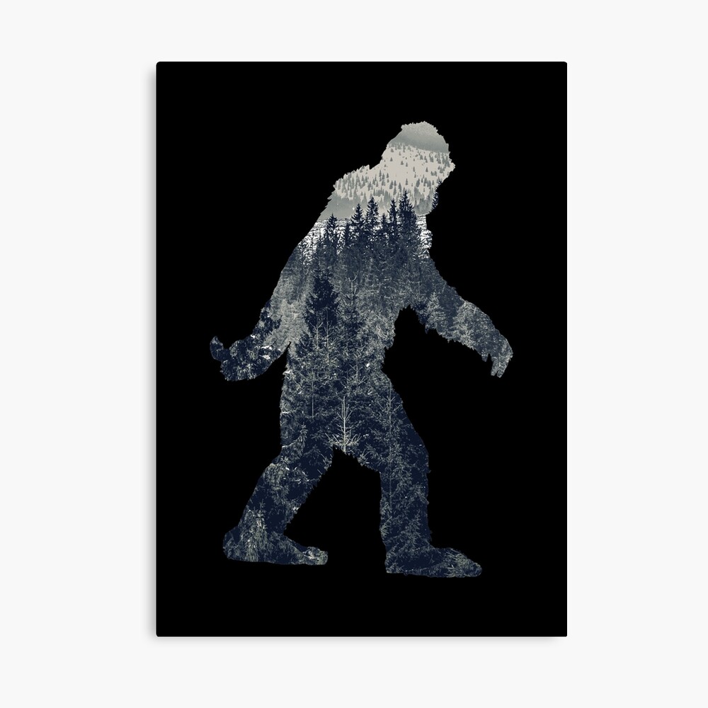 A Sasquatch Silhouette in The North Canvas Print