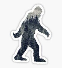 A Sasquatch Silhouette in The North Sticker