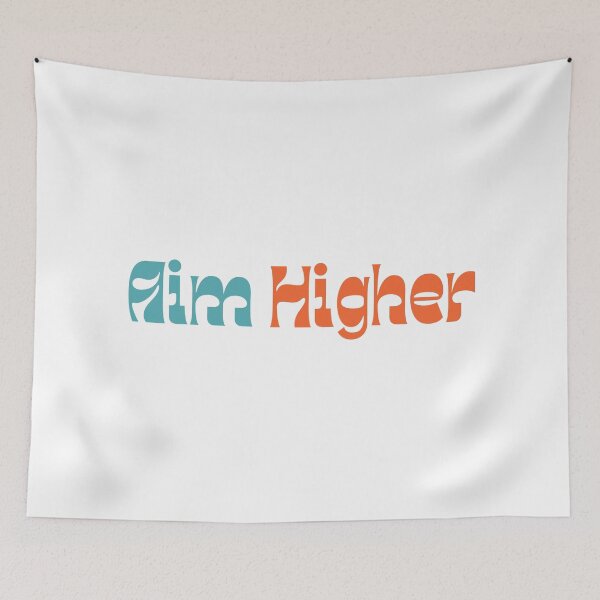 Item preview, Aim Higher. Retro Typography Motivational and Inspirational Quote designed and sold by That Cheeky Tee.