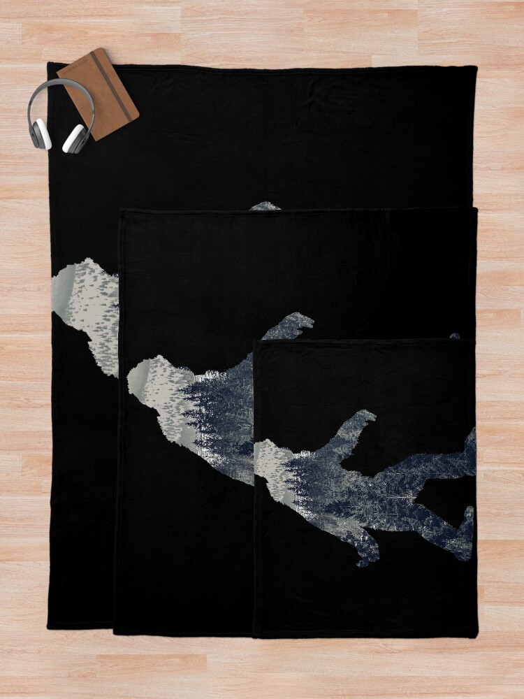 Alternate view of A Sasquatch Silhouette in The North Throw Blanket