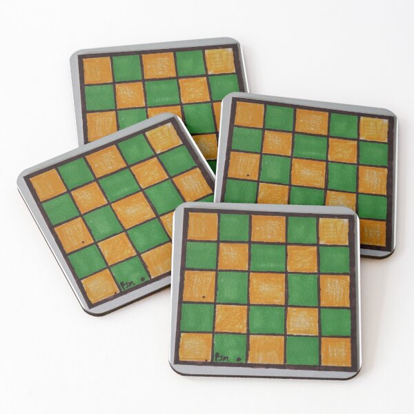 Item preview, Orange and Green Checker-board Squares designed and sold by PJMartinRedShop.