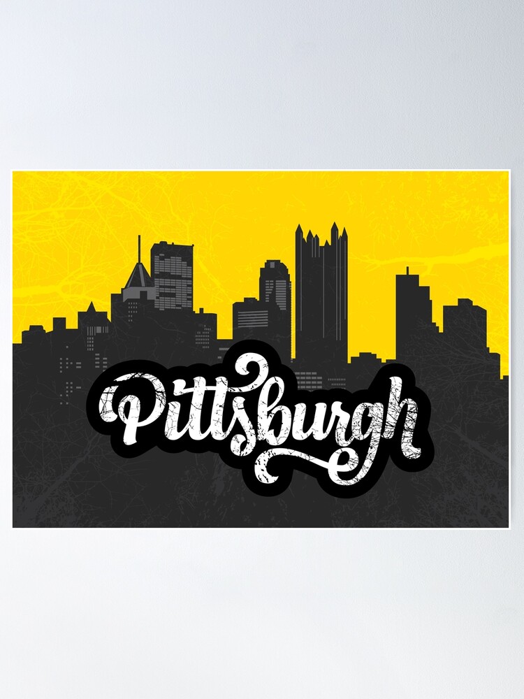 Pittsburgh Map Calligraphy Lettering Fan Art