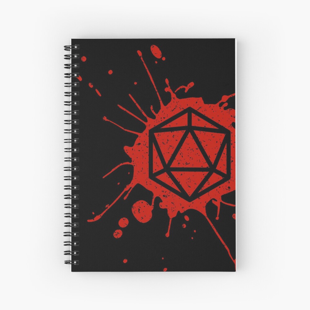 d20 Splatter Spiral Notebook