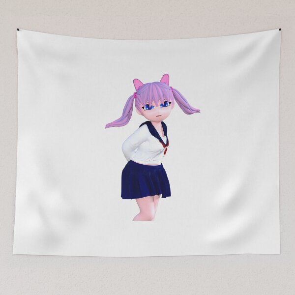 Item preview, Cute Anime Cosplay Girl With Pigtails And Adorable Eyes designed and sold by CreativeCranium.