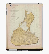 Vintage Print Image of Block Island - 1914 iPad Case/Skin