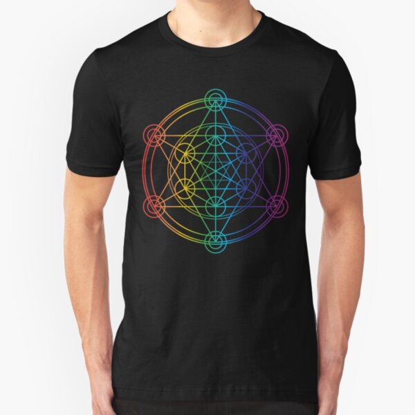 Sacred Geometry Rainbow T-shirt Slim Fit T-Shirt
