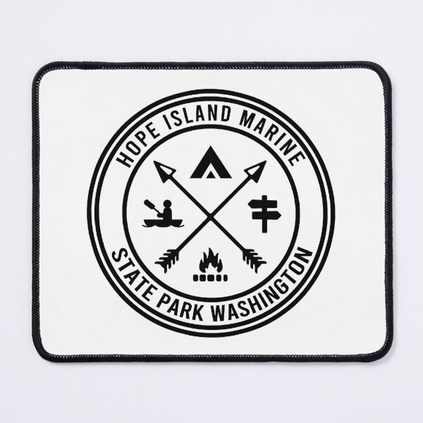 Item preview, Hope Island Marine State Park Washington BW Heraldic Logo designed and sold by VanyaKar.