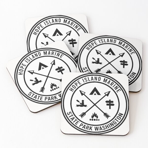 Item preview, Hope Island Marine State Park Washington BW Heraldic Logo designed and sold by VanyaKar.