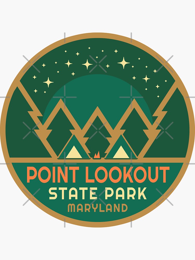 "Point Lookout State Park Maryland Starry Pines Logo" Sticker for Sale
