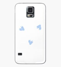 Footprints herzförmig blau Hülle & Klebefolie für Samsung Galaxy