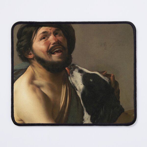 Item preview, A Laughing Bravo with His Dog | Hendrick ter Brugghen | 1628 Renaissance Art designed and sold by CJET.